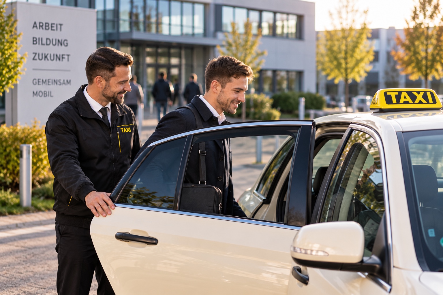 Erwachsener Fahrgast auf einer regelmäßig organisierten Fahrt zur Arbeits- oder Ausbildungsstätte